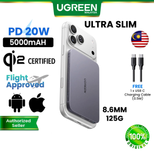 【Ultra Slim】UGREEN Qi2 5000mAh Magnetic Powerbank Magsafe Thin Portable Lightweight PD 20W Fast Wireless Charging For iPhone 17/16 S26 S25